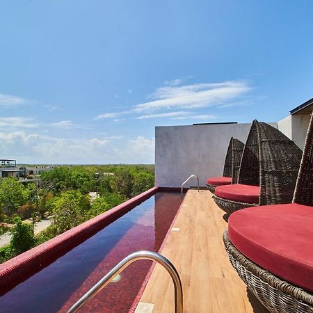 Elegant Trendy Apartment In Tulum With Infinity Pool, Breathtaking Jungle View & Bottle Of Wine Per Stay Exterior photo